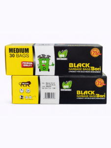 Black Garbage Bags – Medium Size (30 Bags Pack)